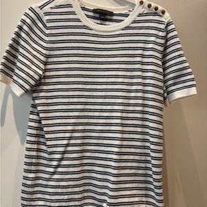 Ann Taylor Navy and White Striped Sweater